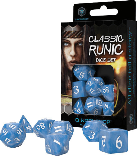 Q Workshop Classic Runic Dice Set Glacier & White