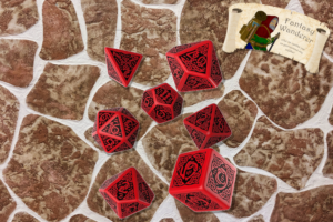 Q Workshop Celtic 3D Dice Set Red & Black 7τμχ