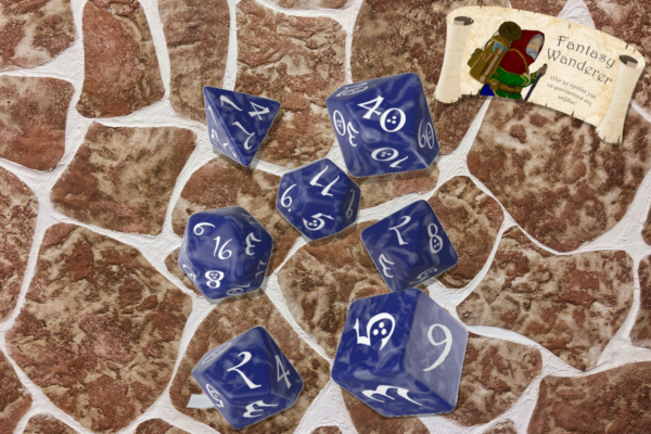 Q Workshop Classic RPG Dice Set Cobalt & White