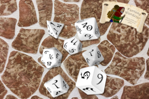 Q Workshop Classic RPG Dice Set White & Black