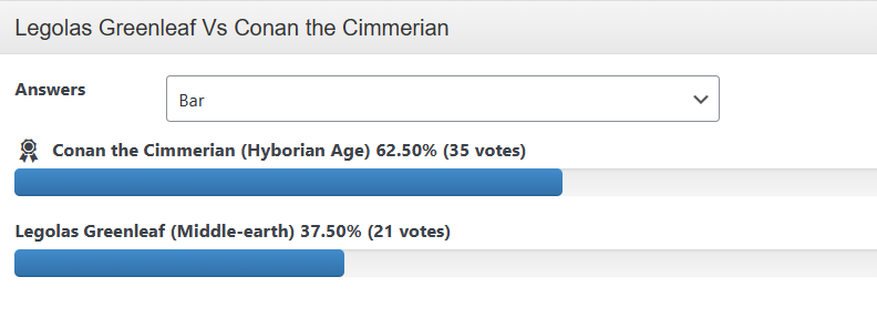 Αποτέλεσμα Legolas vs Conan
