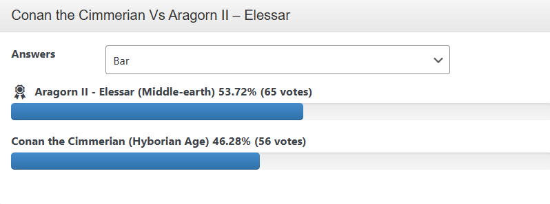 Αποτέλεσμα Conan vs Aragorn